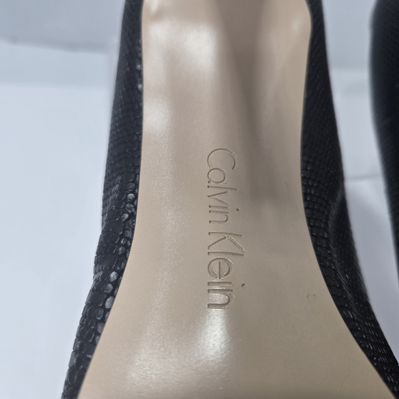 Calvin Klein Calida Black Lizard Skin Textured Stiletto Heels Size 9 Women's - Picture 9 of 16